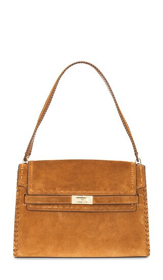 Tory Burch Lee Radziwill Suede Large Shoulder Bag in Tan. | Revolve Clothing (Global)