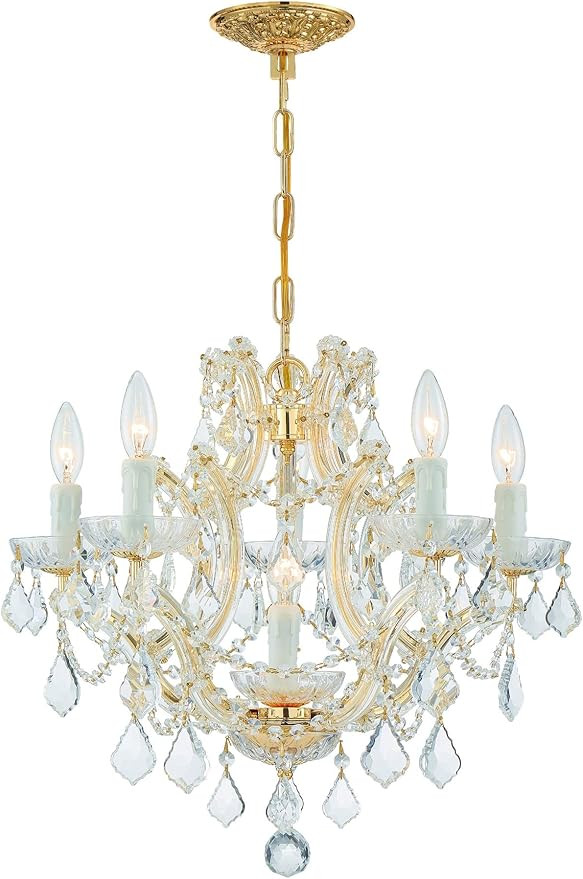Crystorama Maria Theresa 6 Light Gold Mini Chandelier | Amazon (US)