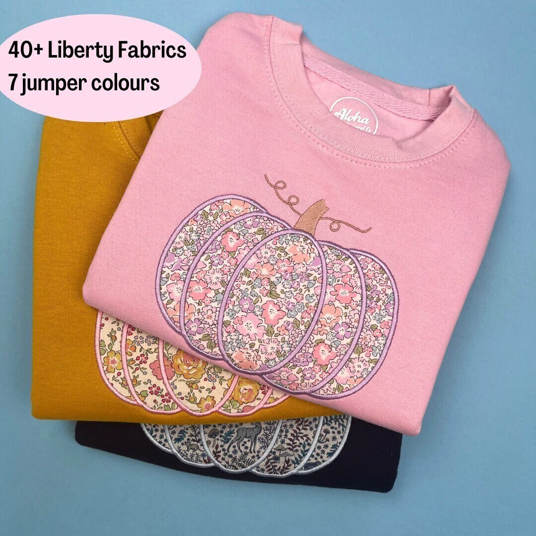 Children's Liberty of London Pumpkin Jumper | Personalised Pumpkin Sweatshirt | Autumn and Hallow... | Etsy (US)