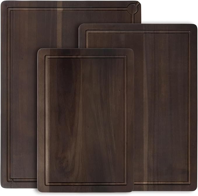 Acacia Wood Cutting Boards for Kitchen [Set of 3] – Premium Wooden Cutting Board Set with Juice... | Amazon (US)
