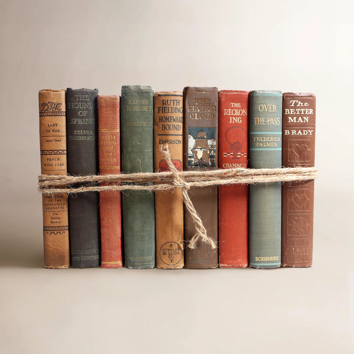 One linear foot of authentic antique hardback books in rich shades of green, brown, tan, orange a... | Wayfair North America