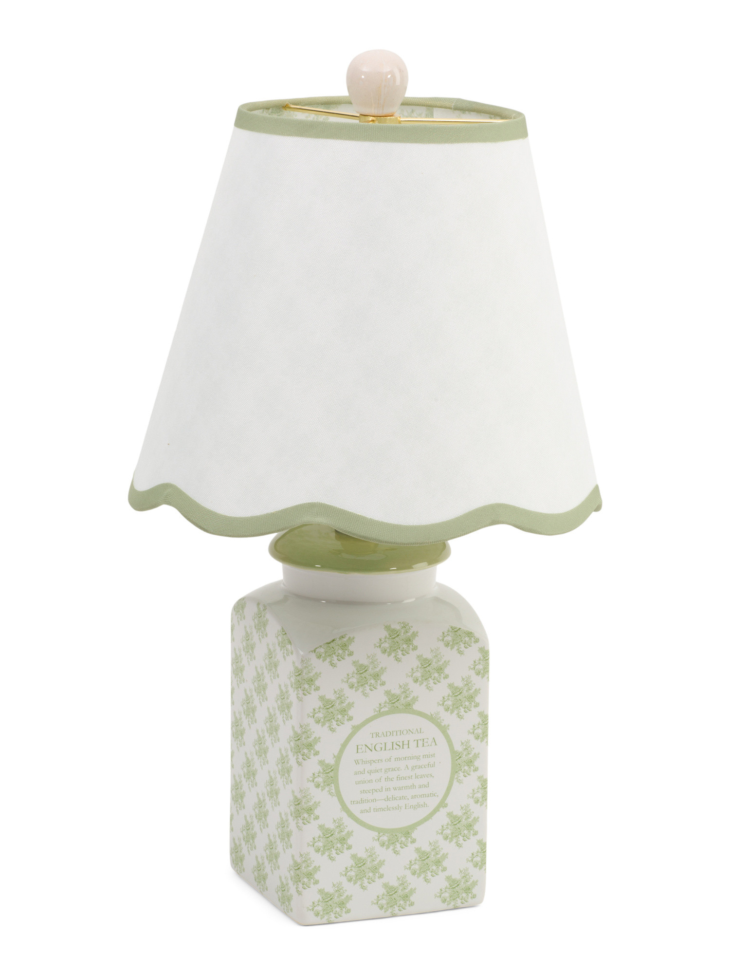 17.5in Ceramic Flora Scalloped Shade Square Table Lamp | Bedroom | Marshalls | Marshalls
