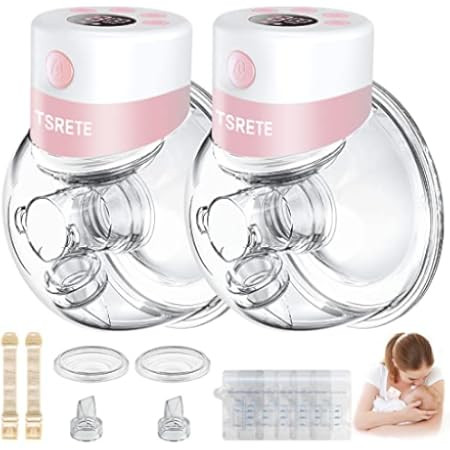 TSRETE Breast Pump, Double Wearable Breast Pump, Electric Hands-Free Breast Pumps with 2 Modes, 9 Le | Amazon (US)