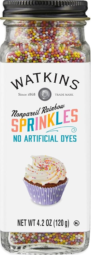Watkins Gourmet Decorating Sprinkles, Rainbow Nonpareils, 4.2 Oz. Jar, 1 Count | Amazon (US)