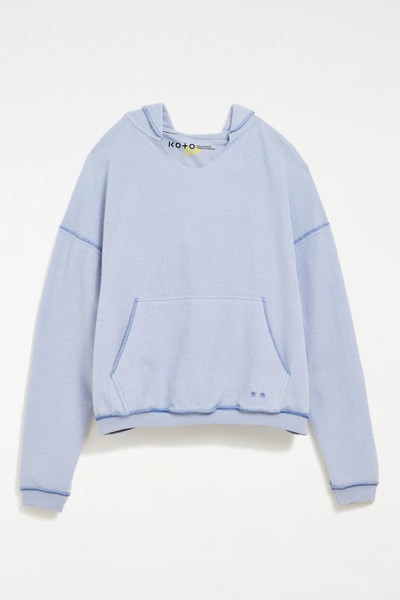 KOTO 04.036 Notched Fleece Hoodie Sweatshirt | Urban Outfitters (US and RoW)