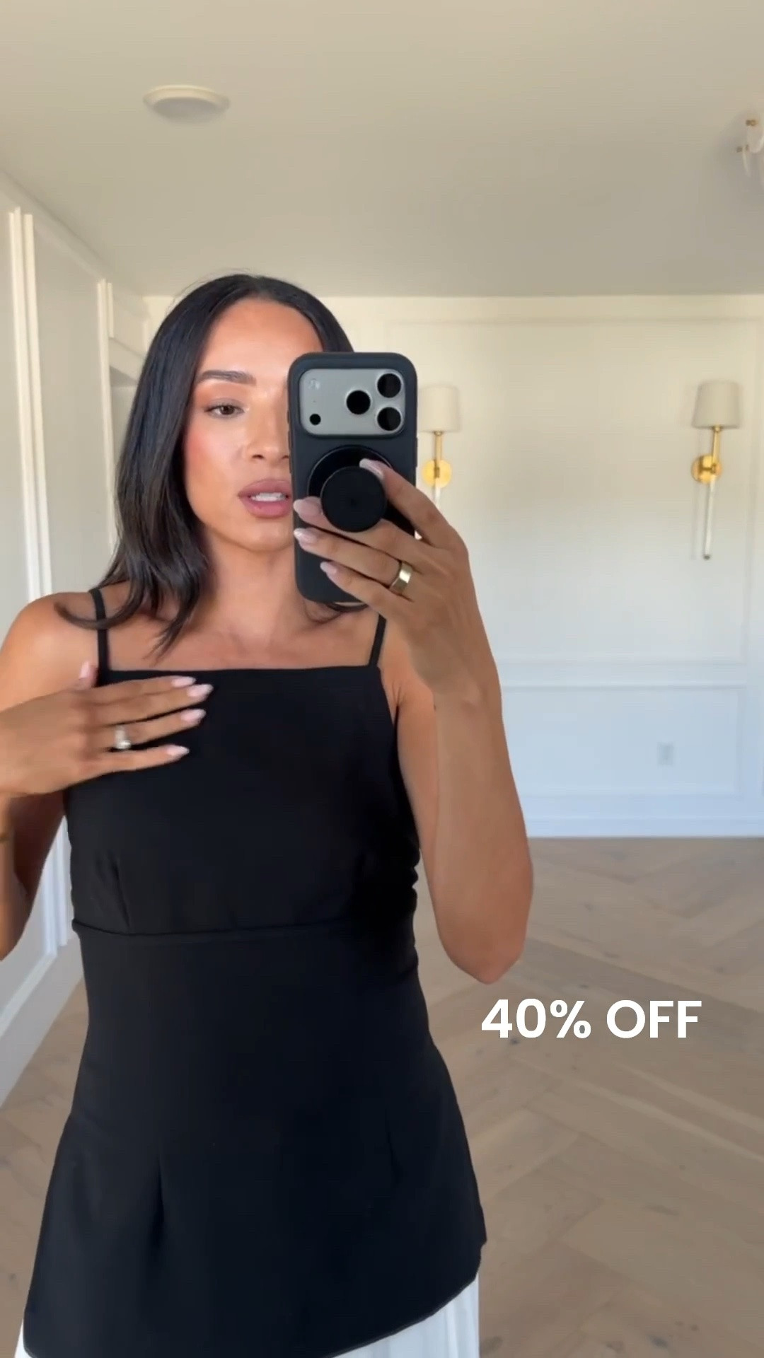Black tunic 40% OFF 🤩 This top has a gorgeous square neckline that is so flattering and the midi skirt has an adjustable drawstring! Wearing size S tank and size S white midi skirt 

summer outfit, summer style, fall outfit, fall fashion, fall outfits women, date night outfits, dinner outfit, anthropologie sale

#LTKSeasonal #LTKSaleAlert