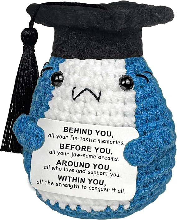 2025 Graduation Gifts for Her Him, Inspirational Sentimental Positive Crochet Shark, College Seni... | Amazon (US)