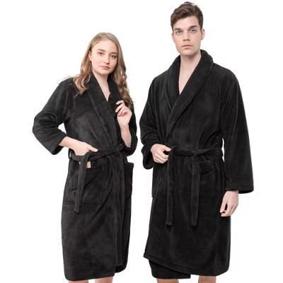 American Soft Linen Turkish Warm Fleece Bathrobe, Mens and Womens Robes, 1 Piece Shawl Collar  Ad... | Target