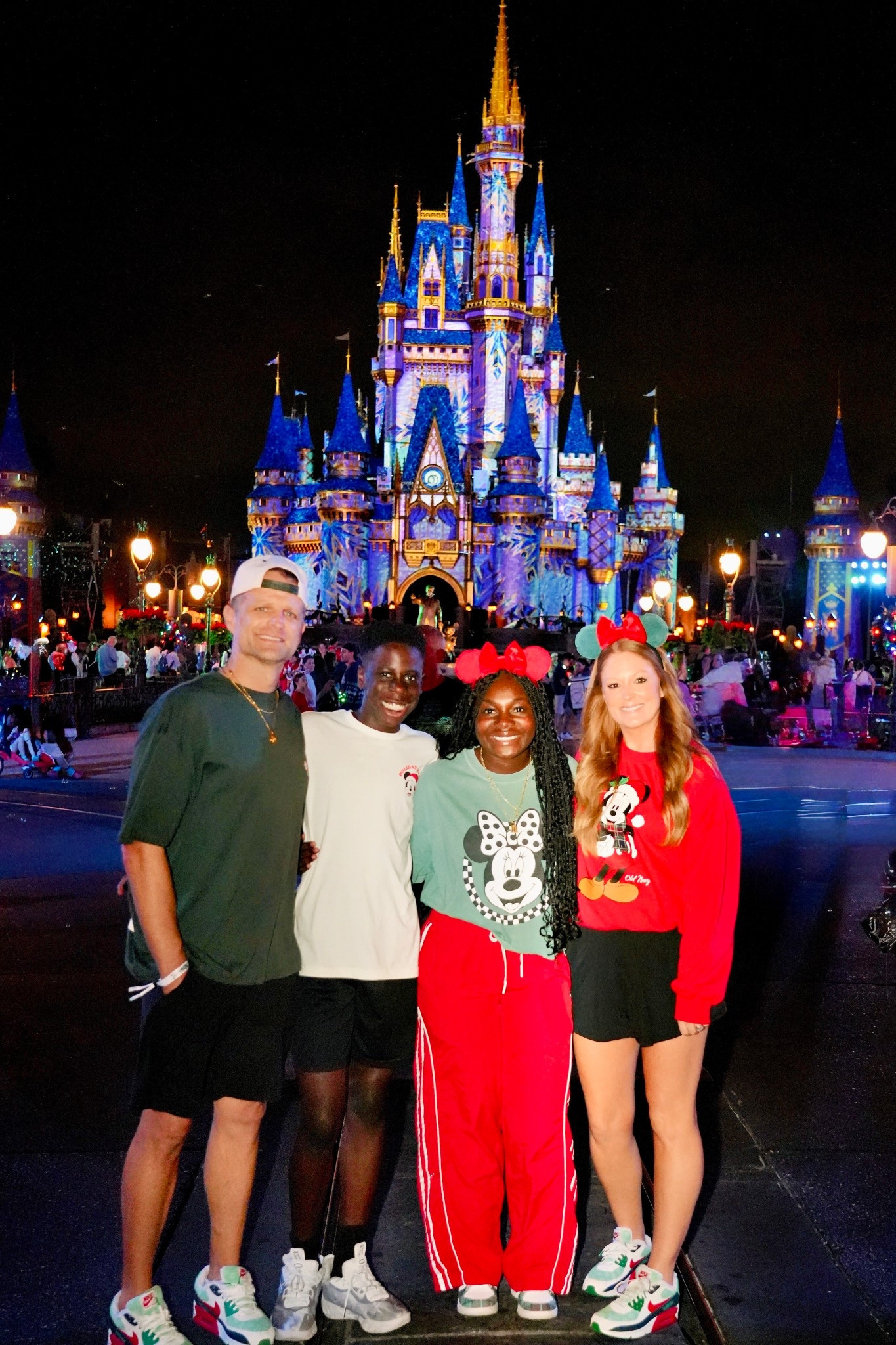 Disney Family outfits for Mickey's Very Merry Christmas Party!
Jared's shirt is from ASOS, the back is so cute - Large
Israel- old navy Mickey shirt size XS
Joelle's shirt is Etsy (we cut it), pants are Walmart (s)
My sweatshirt- Large from old navy, tucked with tucking band. Skort is Amazon (m)

#LTKHoliday #LTKSeasonal #LTKKids