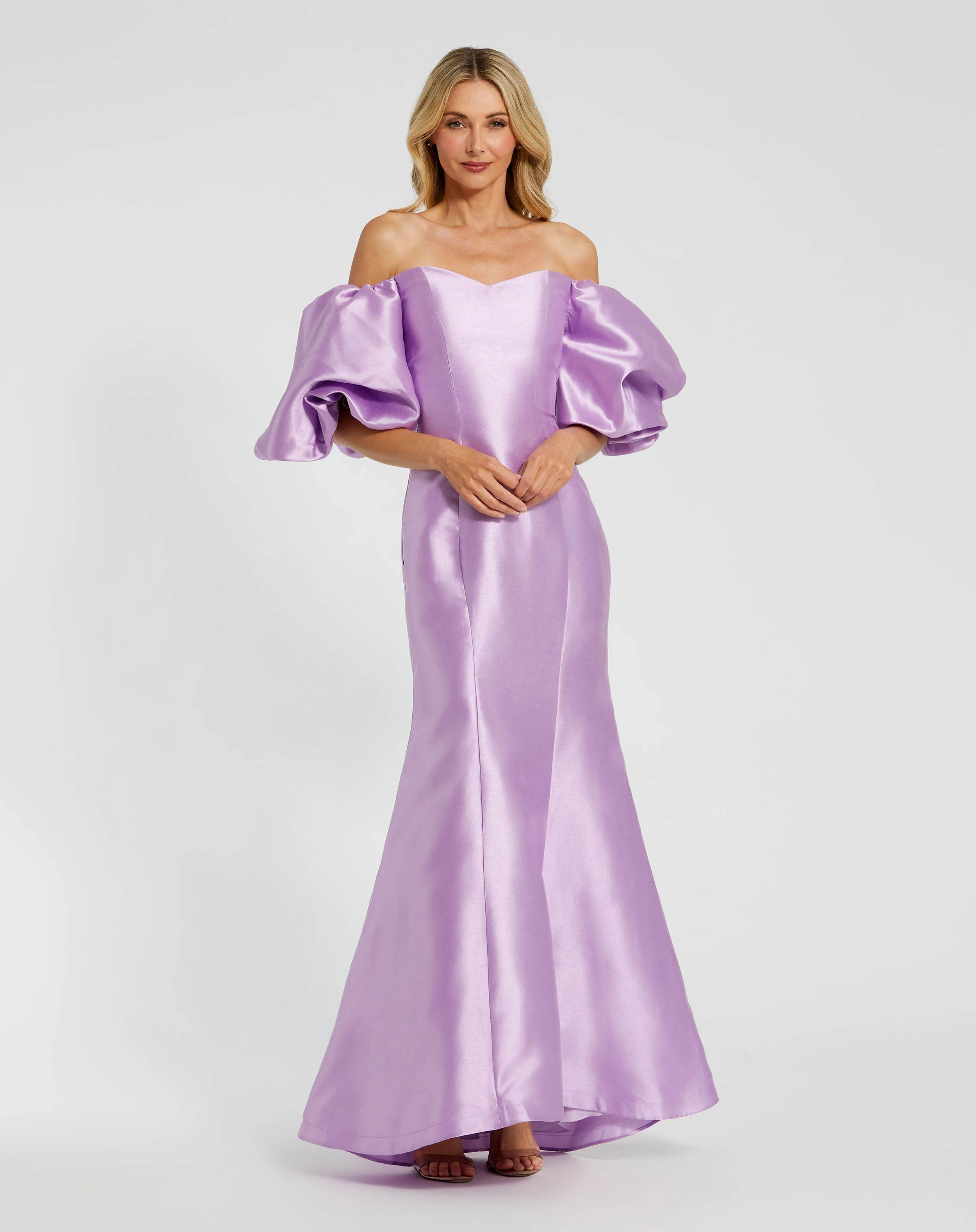 Purple Sweetheart Off The Shoulder Puff Sleeve Gown - Mac Duggal | Mac Duggal