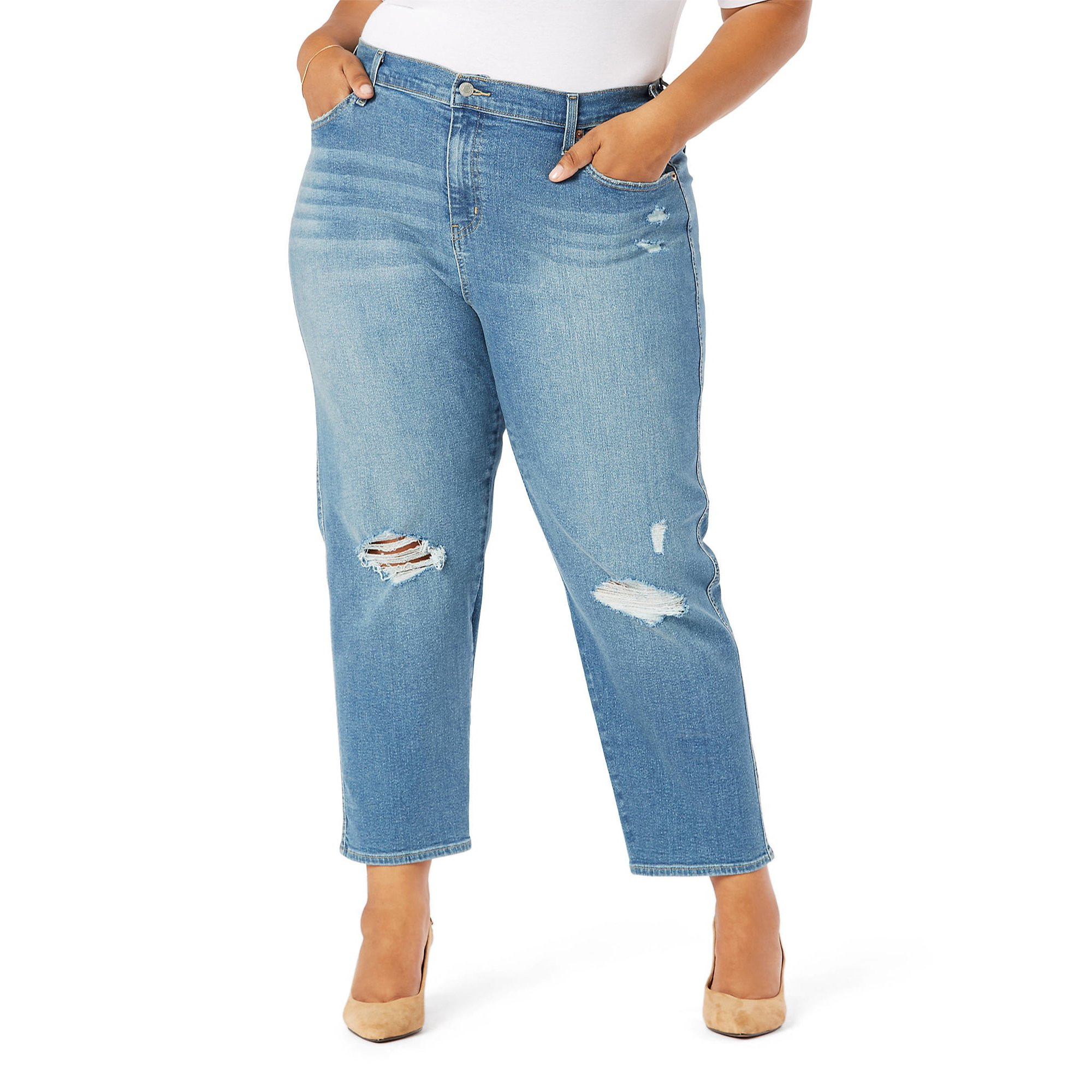 Signature by Levi Strauss & Co. Women’s Plus Size Heritage High Rise Straight Jeans | Walmart (US)