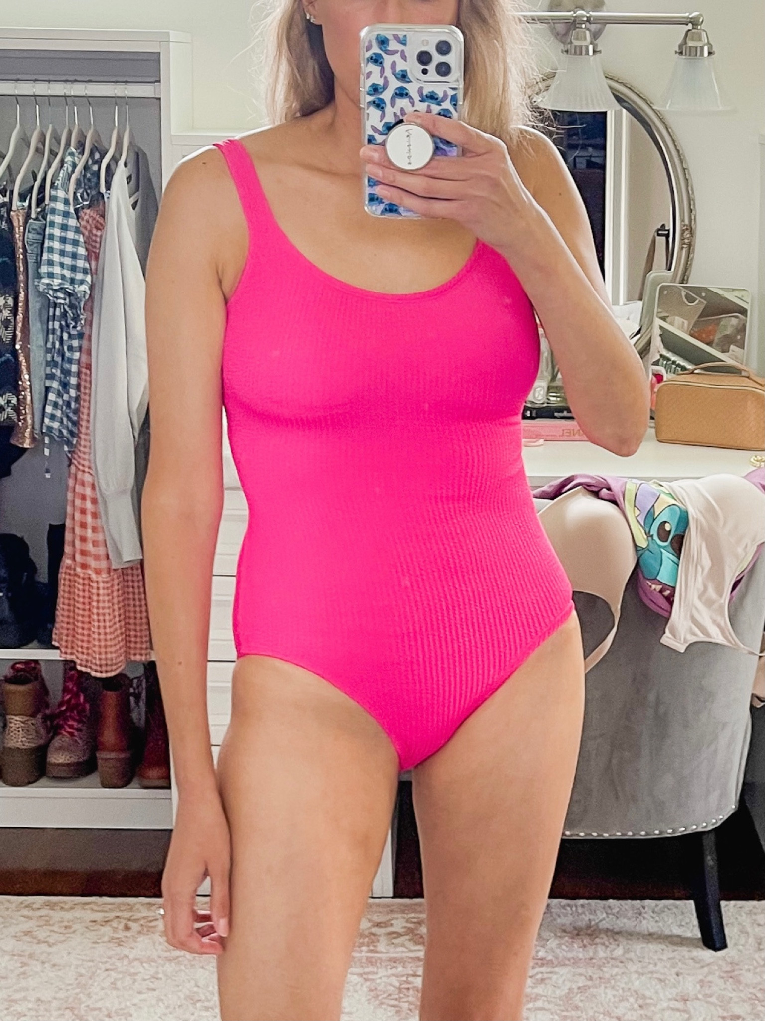 One piece swimsuit for summer 
Pink swimsuit 
Walmart swimsuit 
Time and tru
Mom swim suit 

#LTKswim #LTKFind #LTKSeasonal