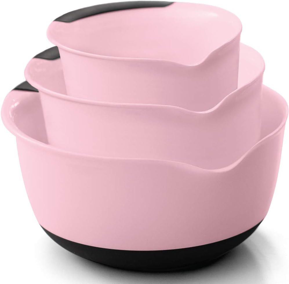 Gorilla Grip Mixing Bowls Set of 3, Slip Resistant Bottom, Includes 5, 3, 1.5 Quart Nested Bowl, ... | Amazon (US)
