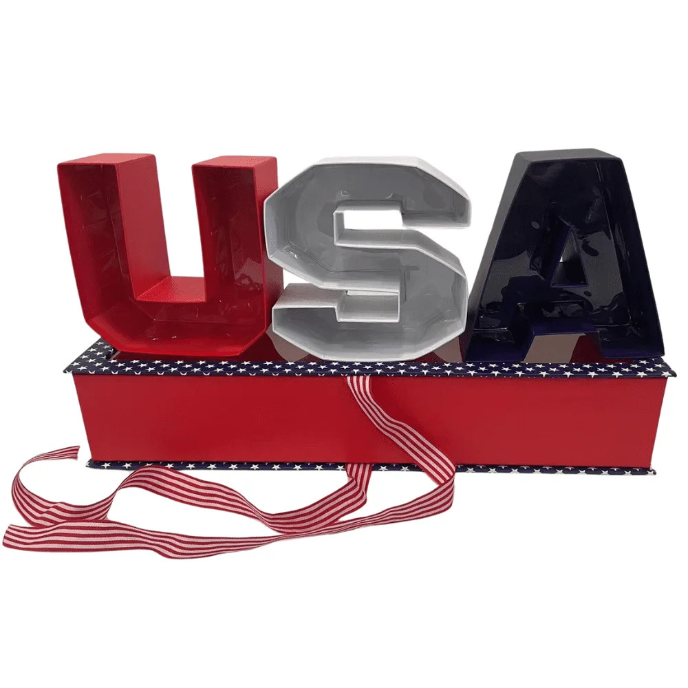Unikpackaging “USA" Letter Shaped Flower Gift Box – Patriotic Decor with Removable Letters & Waterproof Liner – Ideal for Holidays & Events - Walmart.com | Walmart (US)