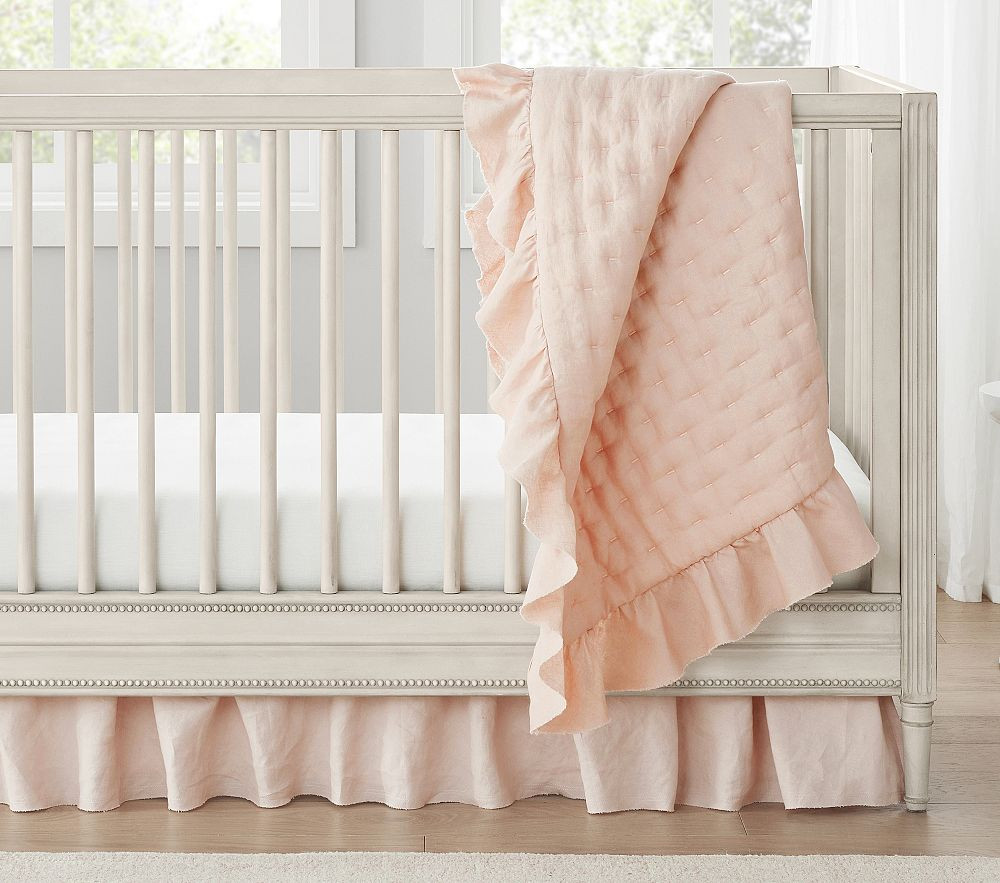 Ruffle European Linen Baby Quilt | Pottery Barn Kids