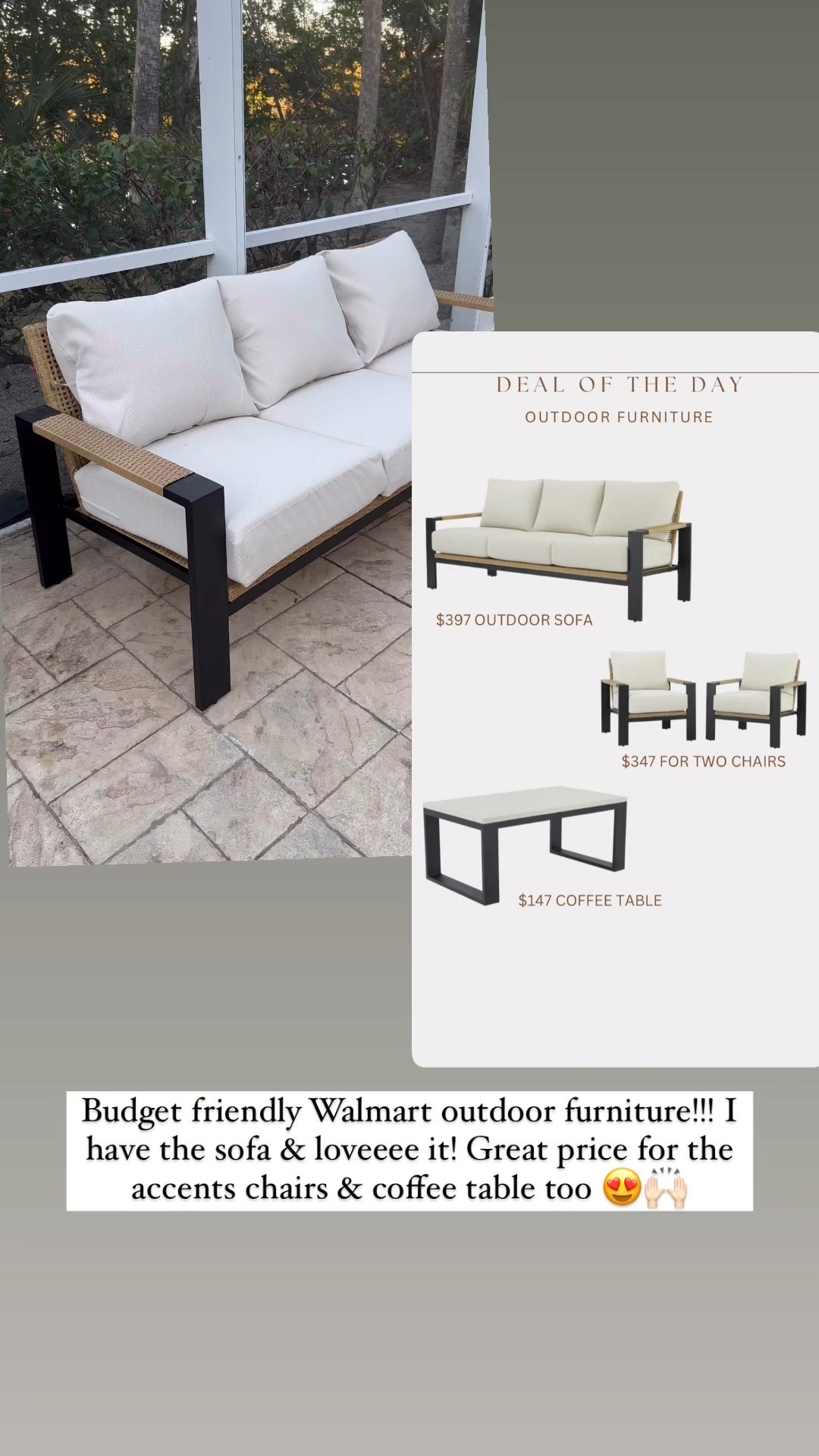 Budget friendly Walmart outdoor furniture!!! I have the sofa & loveeee it! Great price for the accents chairs & coffee table too 😍🙌🏻

#LTKHome #LTKSeasonal #LTKSpringSale