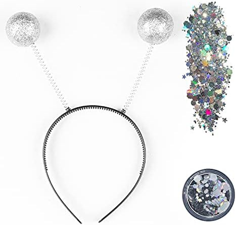 FUNCREDIBLE Alien Headband with Chunky Glitter | Alien Martian Antenna and Holographic Glitter | ... | Amazon (US)