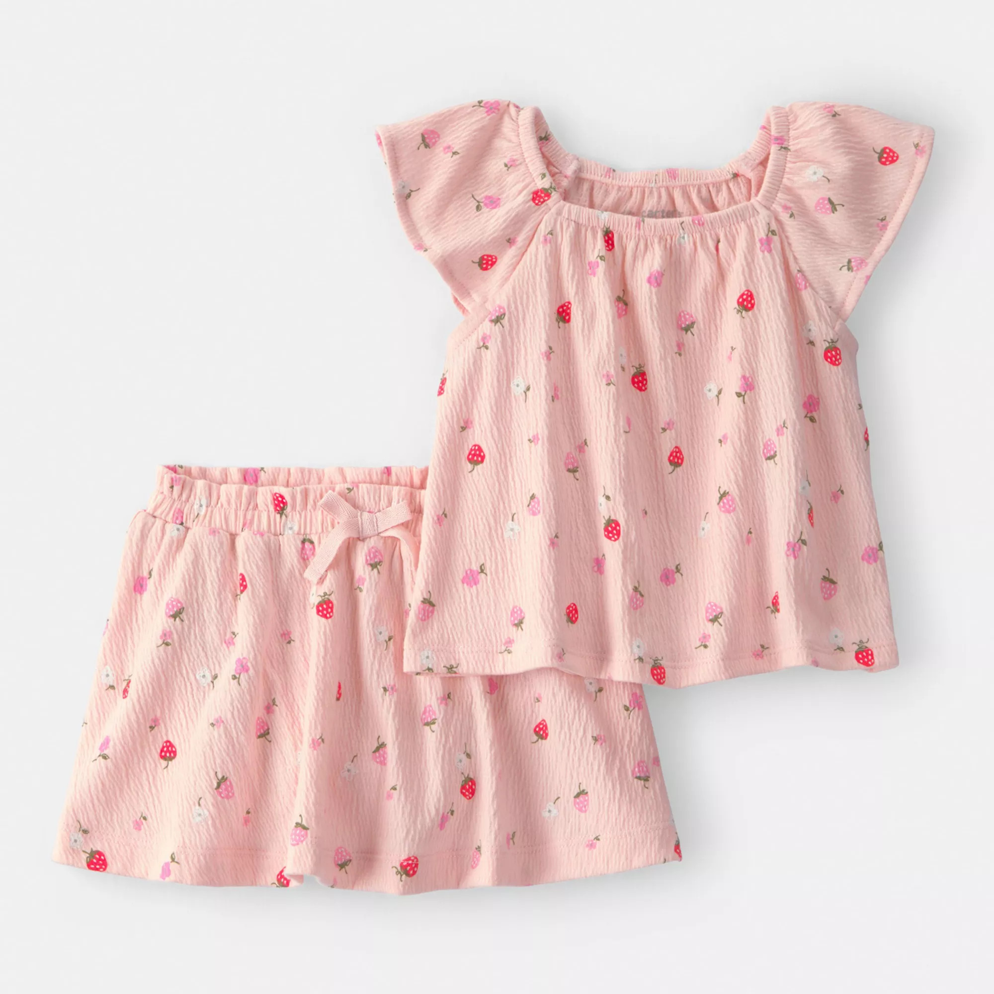 Baby Girl Carter's 2-Piece Strawberry Short-Sleeve Top & Skort Set | Kohl's