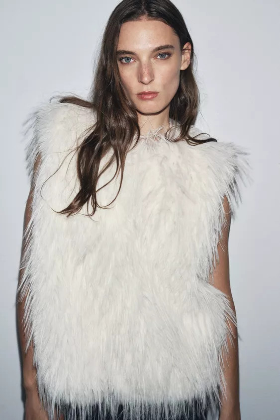 ZW COLLECTION FAUX FUR VEST | Zara US