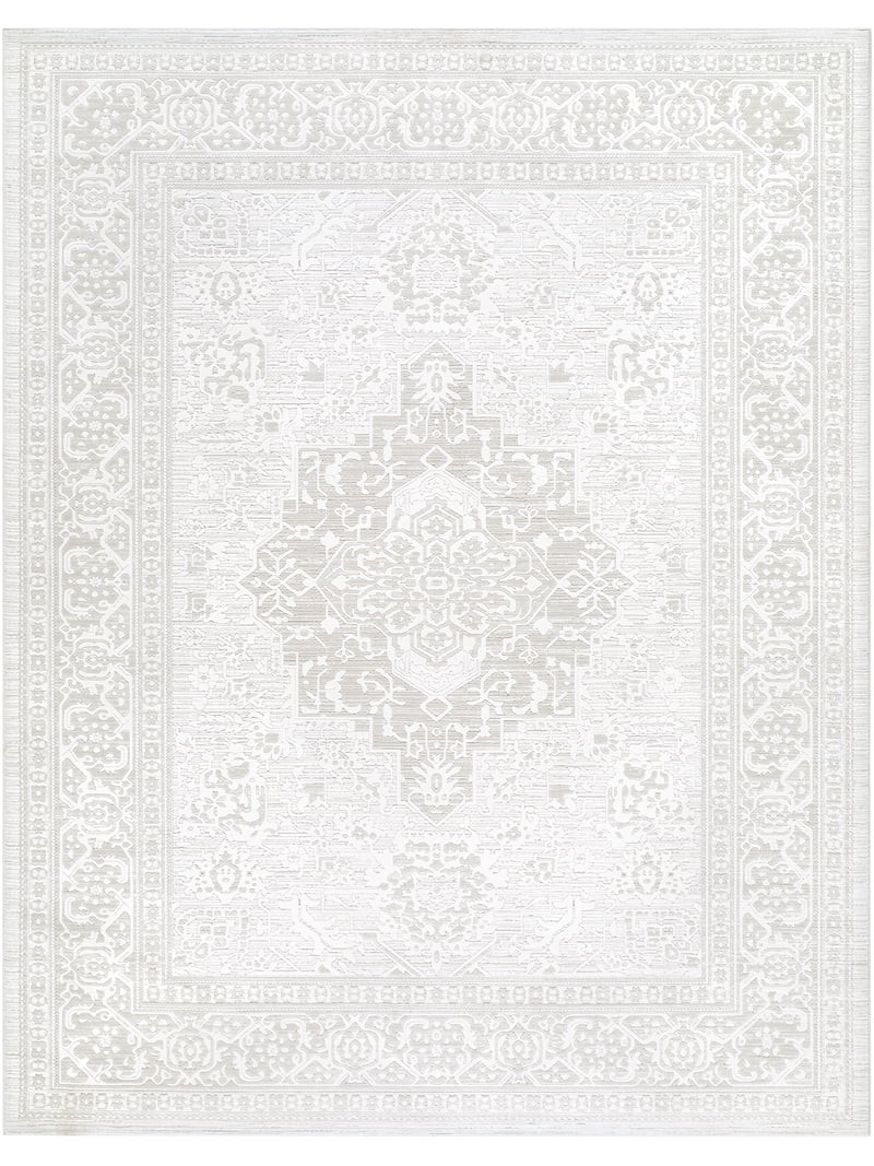 My Texas House Elodie Medallion Off-White/Cream 7 ft 10 in x 10 ft Area Rug | Walmart (US)