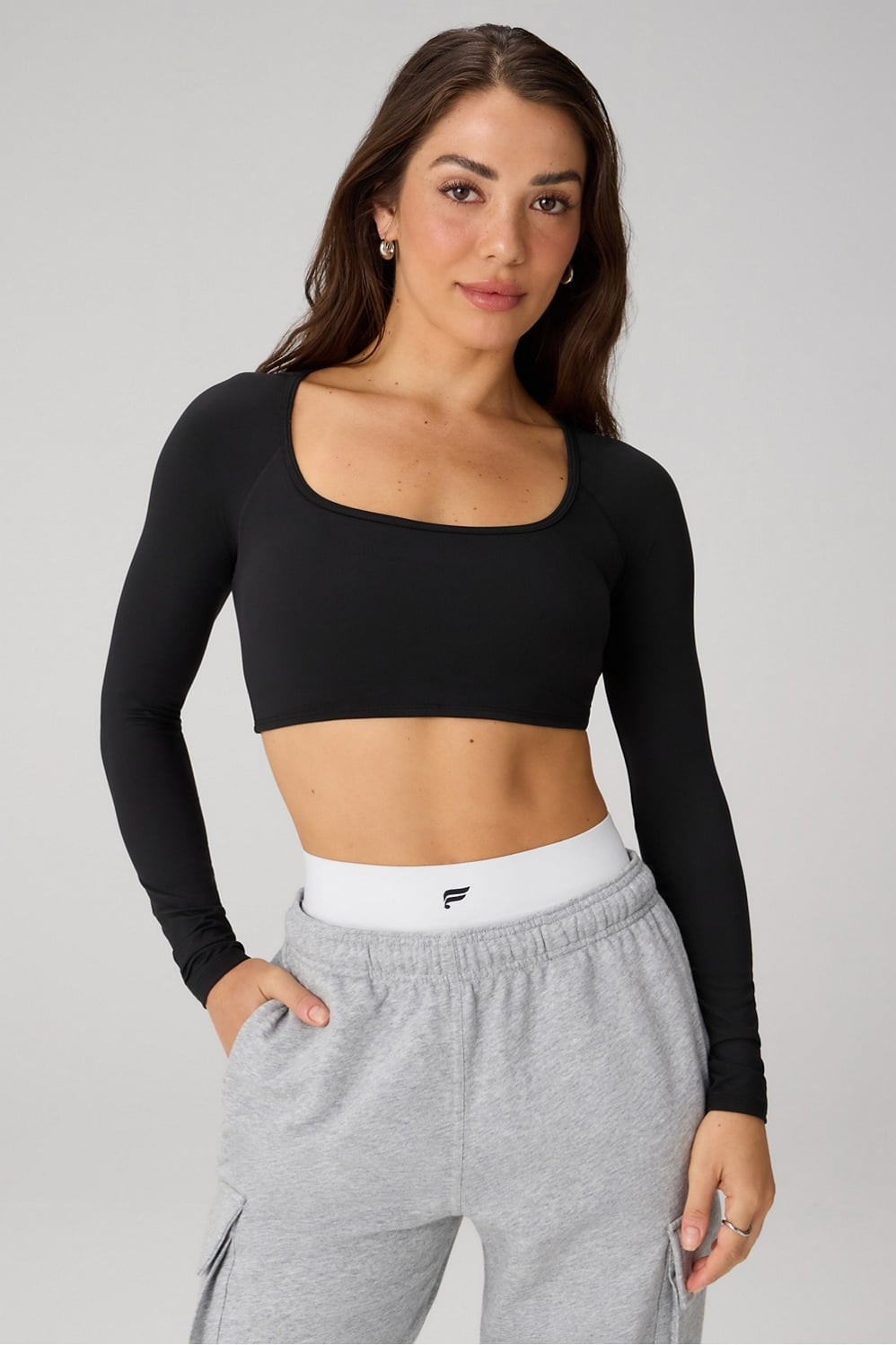 AirLite Long-Sleeve Crop Top | Fabletics