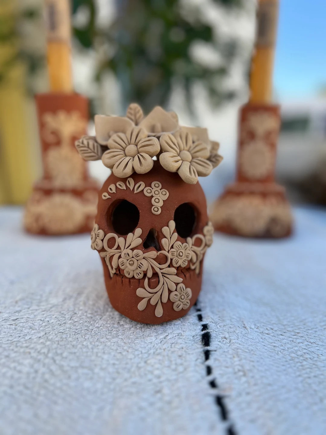 Day of the Dead Clay Skull, Small | Etsy (US)