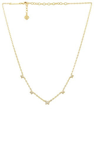 Lillia Crystal Strand Necklace in Gold & White Crystal | Revolve Clothing (Global)