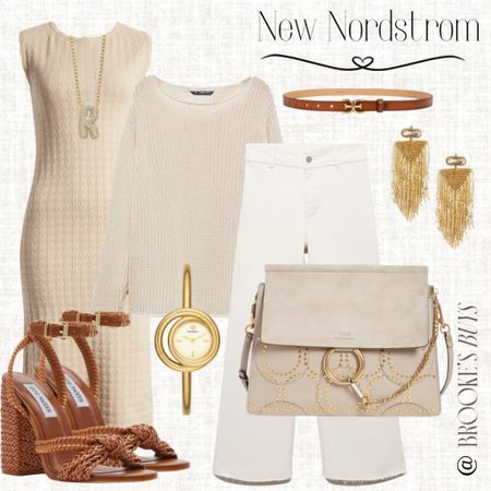 Love these neutral pieces for summer. These sandals go with all your neutral outfits. This initial necklace is so cute!! #neutraloutfit #whitedress #whitepants

#LTKworkwear #LTKshoecrush #LTKitbag