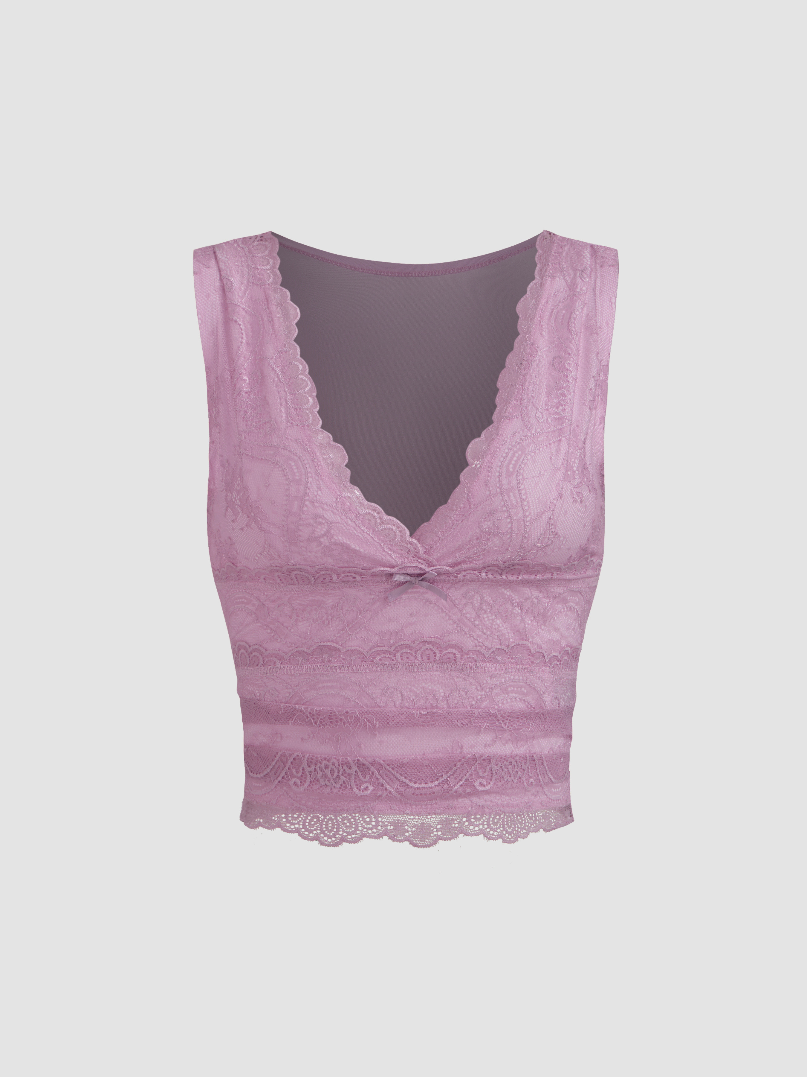 Sleeveless Tops Summer Tops Euro Summer Cute Tops  Comfortable Flattering Valentine Lace Lace Cro... | Cider