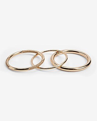 Set Of 3 Wrapped Mixed Bangle Bracelets | Express