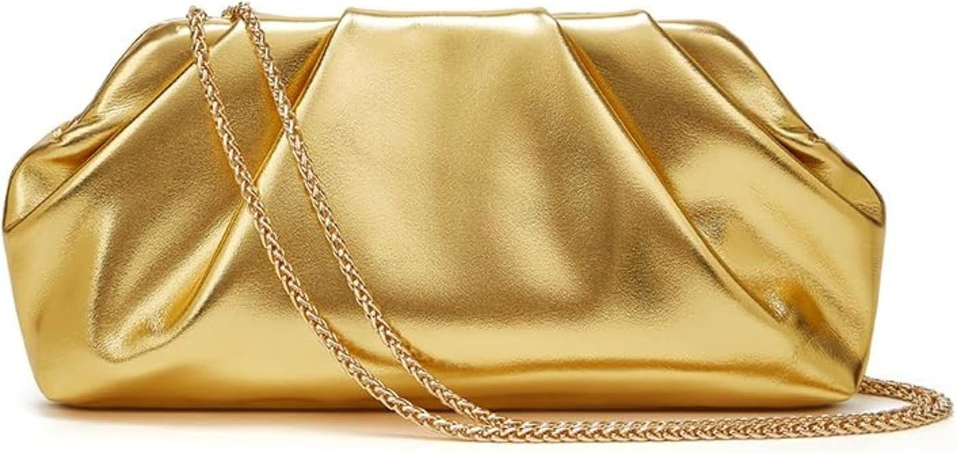 Clutch Purses for Women – Elegant Pleated Soft PU Leather Evening Bag with Detachable Chain, Id... | Amazon (US)
