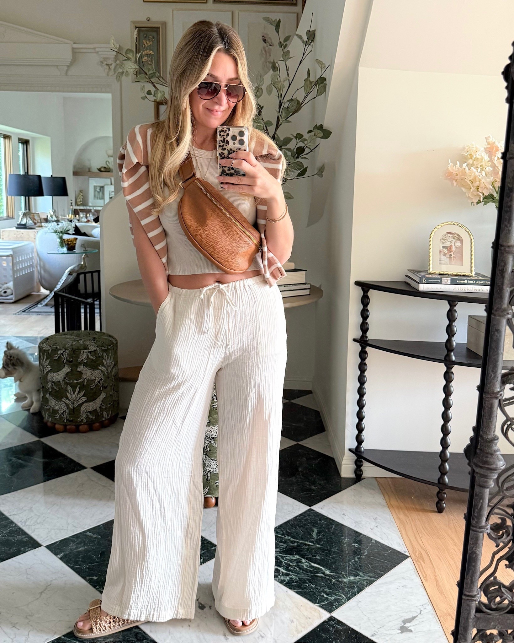 This leather bag is one of my favorite new finds! And these Target pants are great for spring and summer - very lightweight!

#LTKgrwm #LTKootd #LTKSeasonal