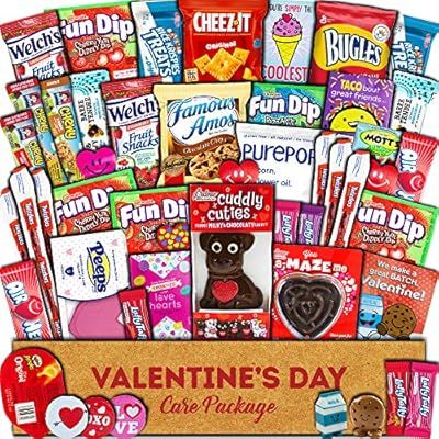 Valentine's Day Care Package (45ct) - Snacks, Chocolates, Candy Gift Box - Assortment Variety Bun... | Amazon (US)