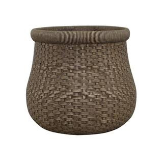 Southern Patio Tri-Weave 16 in. x 14 in. Gray Resin Composite Planter CMX-049531 | The Home Depot