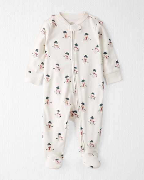 Baby Organic Cotton Sleep & Play Pajamas in Snowman Print | Carter's Inc