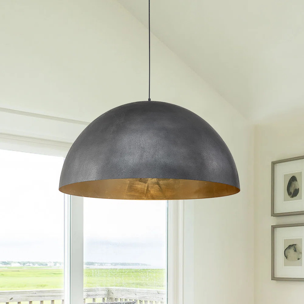 Industrial Oversized Large Metal Dome Pendant | Wayfair North America