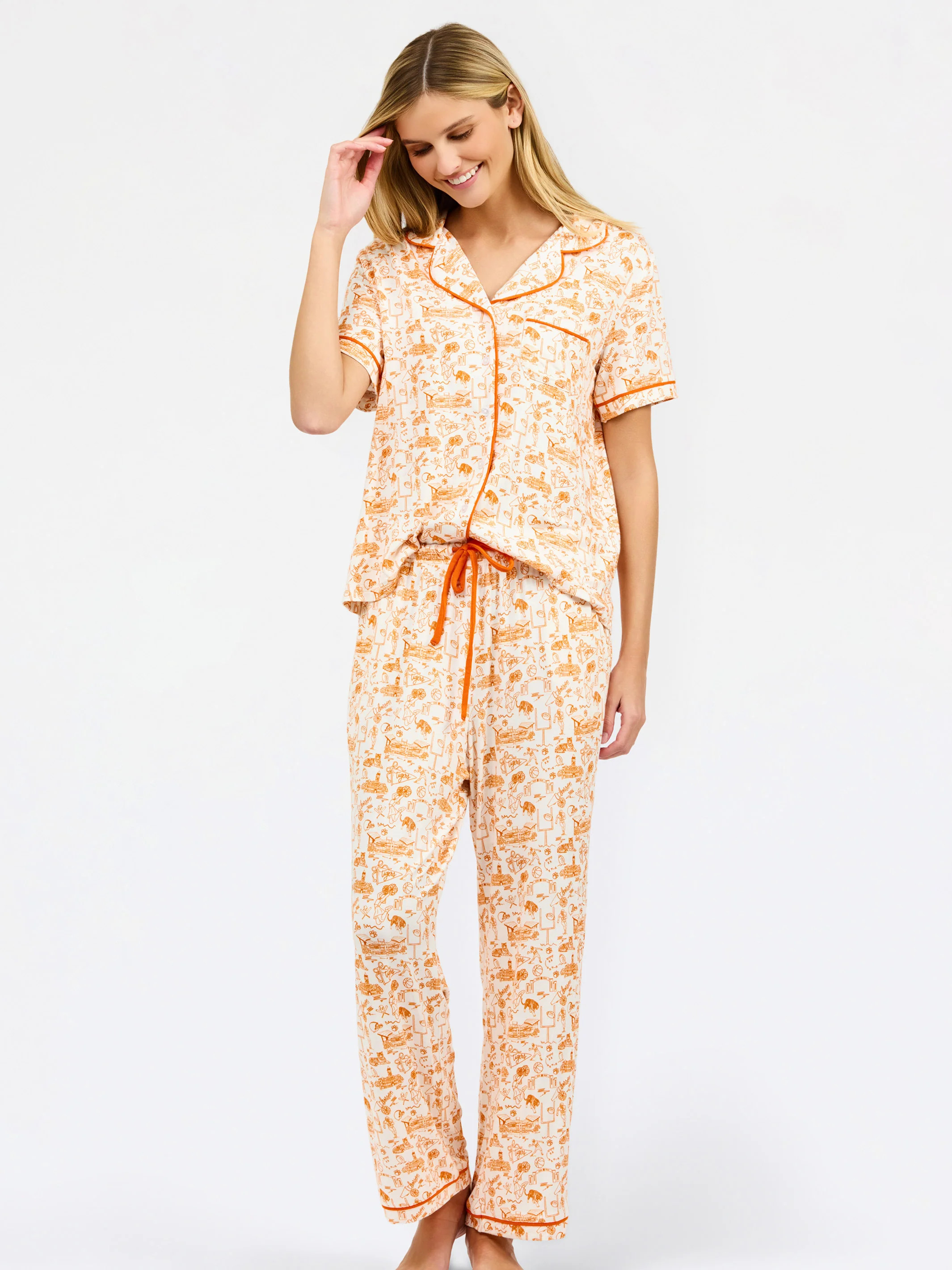 Women's Charlotte Pants Set | Team Toile Clemson | Mary Square