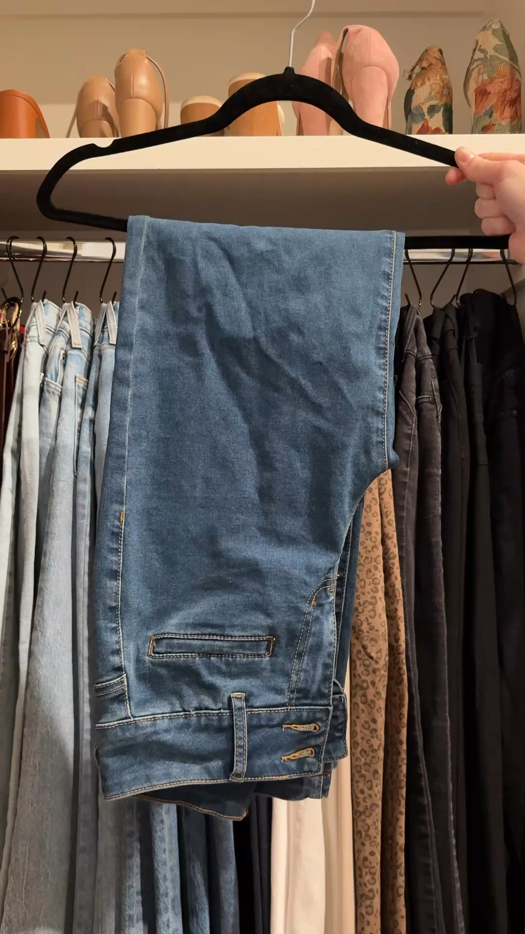 A great EASY option for hanging jeans #jeans #closet #closethack 

#LTKHome #LTKootd #LTKgrwm