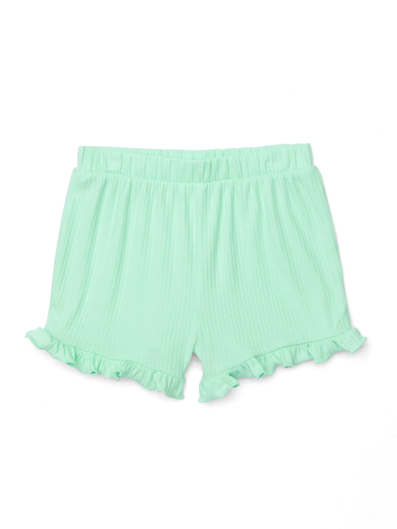 Garanimals Toddler Girl Ruffle Solid Rib Shorts, Sizes 18M-5T | Walmart (US)