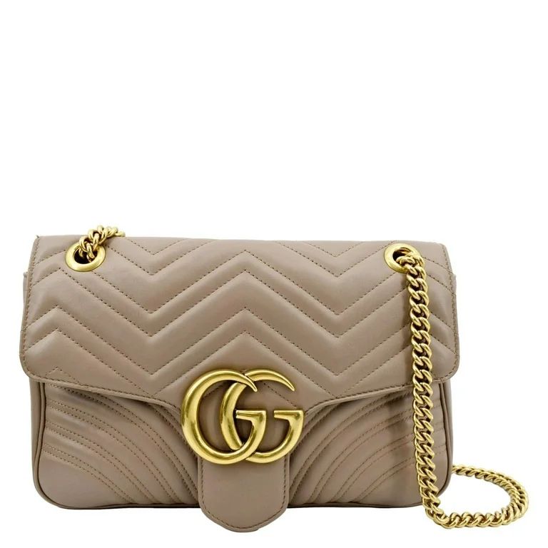 Pre-owned GUCCI GG Marmont Medium Matelasse Shoulder Bag Dusty Pink 443496 | Walmart (US)