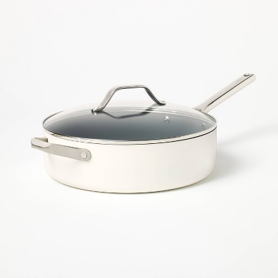 5qt Nonstick Ceramic Coated Aluminum Saute Pan Cream - Figmint™ | Target