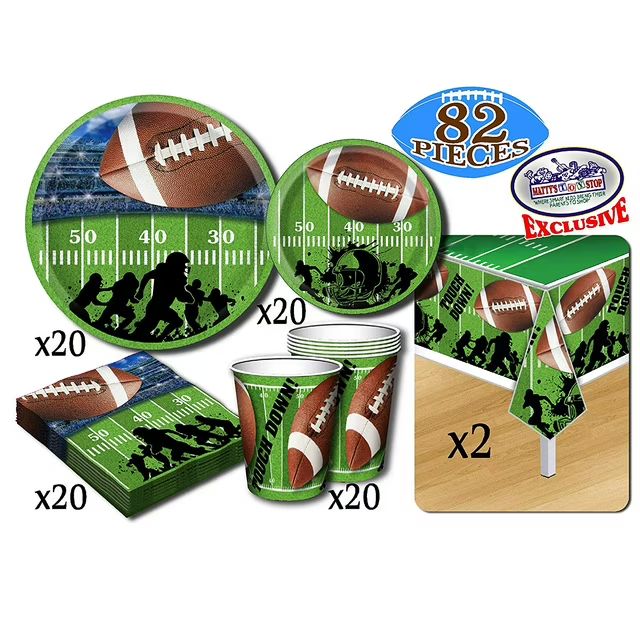 Deluxe Football Theme Party Supplies Pack for 20 People, Includes 20 Large Plates, 20 Small Plate... | Walmart (US)