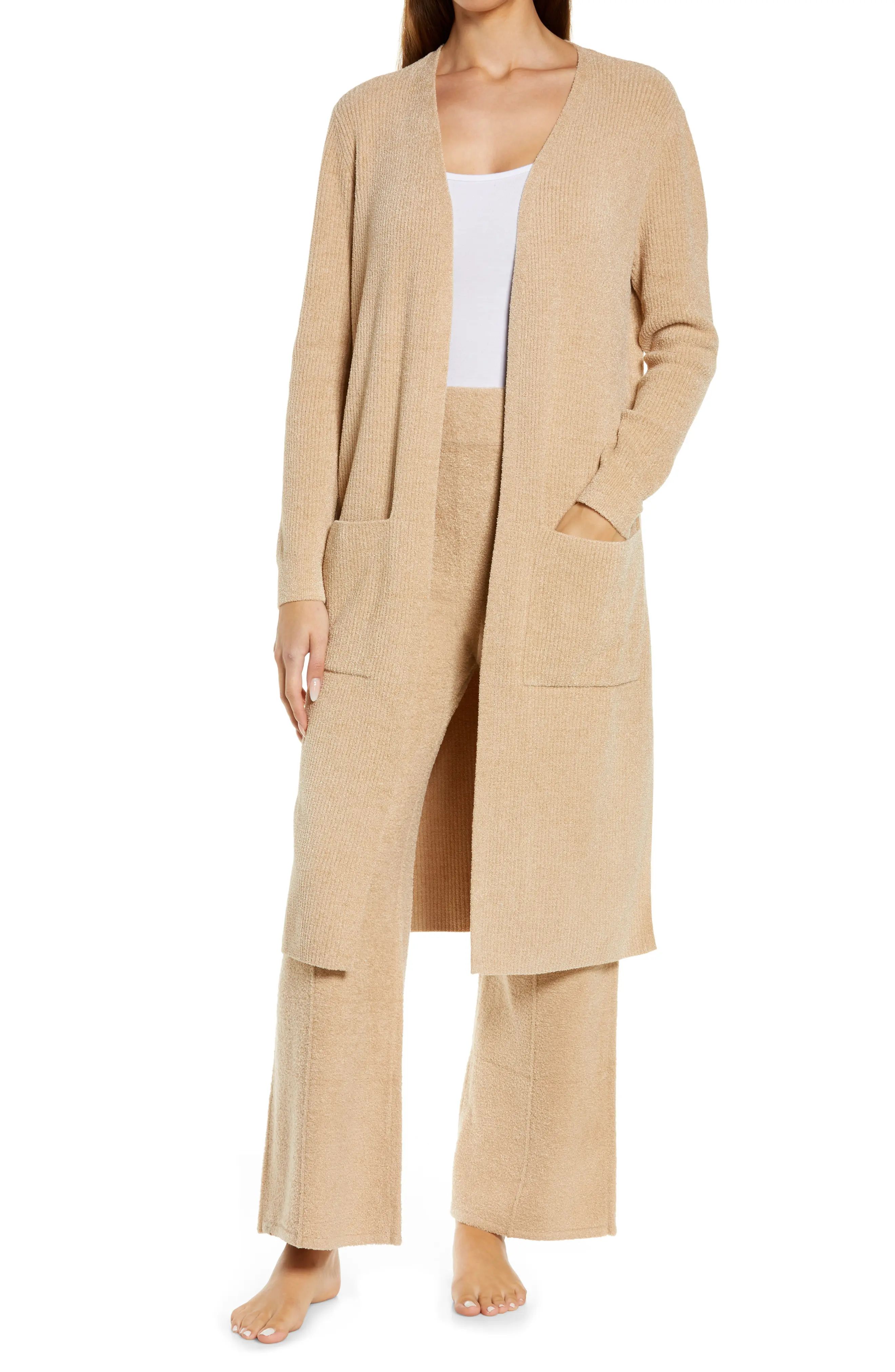 Barefoot Dreams(R) CozyChic Lite(TM) Long Cardigan, Size X-Large in Soft Camel at Nordstrom | Nordstrom
