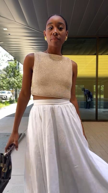 Knit crop top and white linen maxi skirt - summer outfit 

#LTKVideo #LTKStyleTip