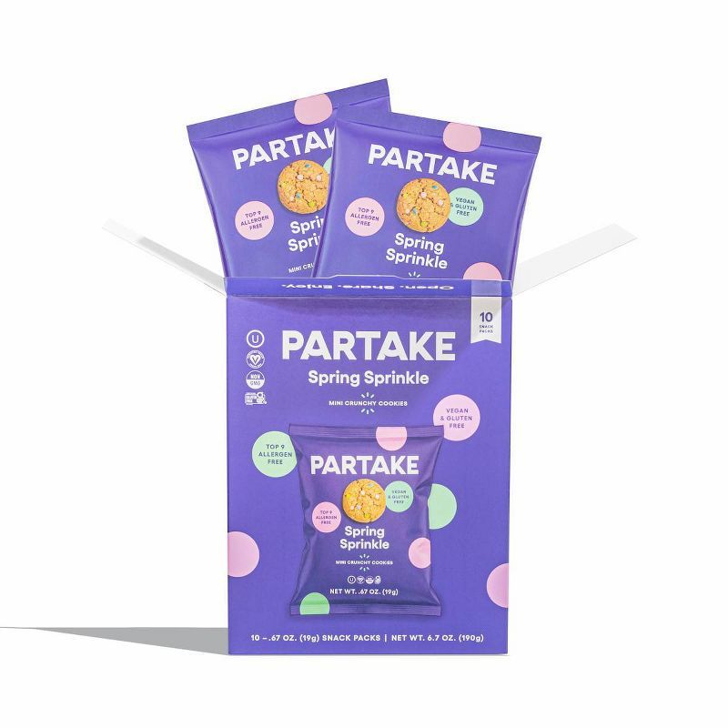 Partake Crunchy Spring Sprinkle Mini Cookie Snack Packs - 10ct/6.7oz | Target