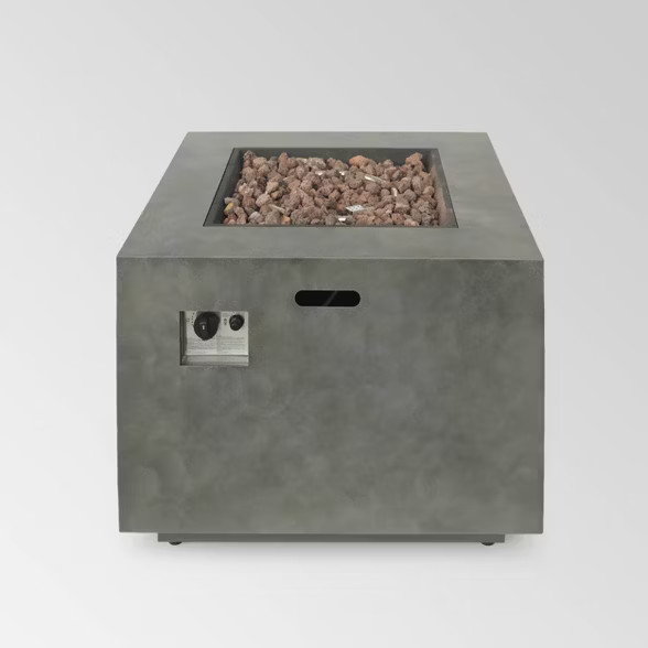 Wellington Square 33" Iron Gas Fire Pit Gray - Christopher Knight Home | Target