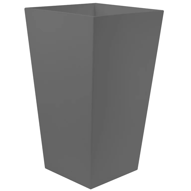 Bloem Finley Tall Tapered Square Planter 20" Charcoal Gray - 11.5"D x 11.5"W x 20"H | Walmart (US)