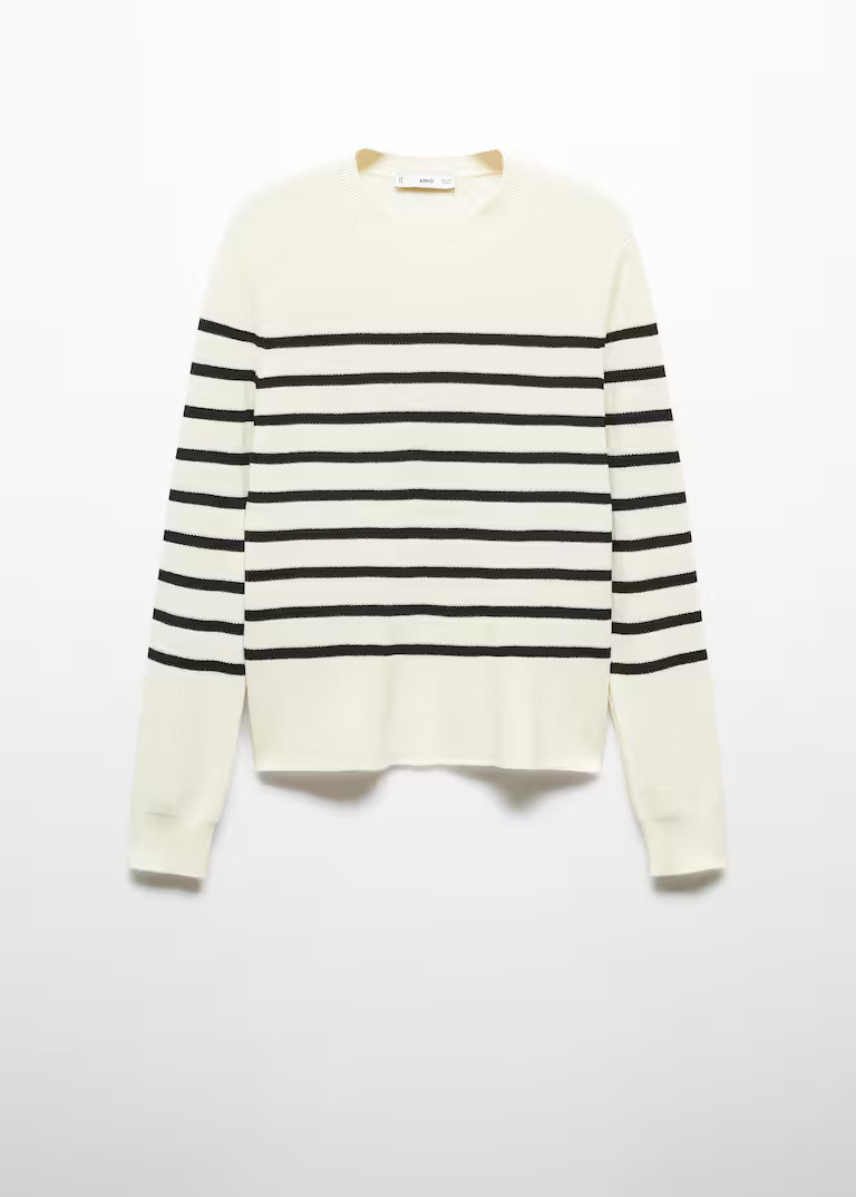 Cotton-linen round-neck knitted sweater -  Woman | Mango Canada | Mango Canada