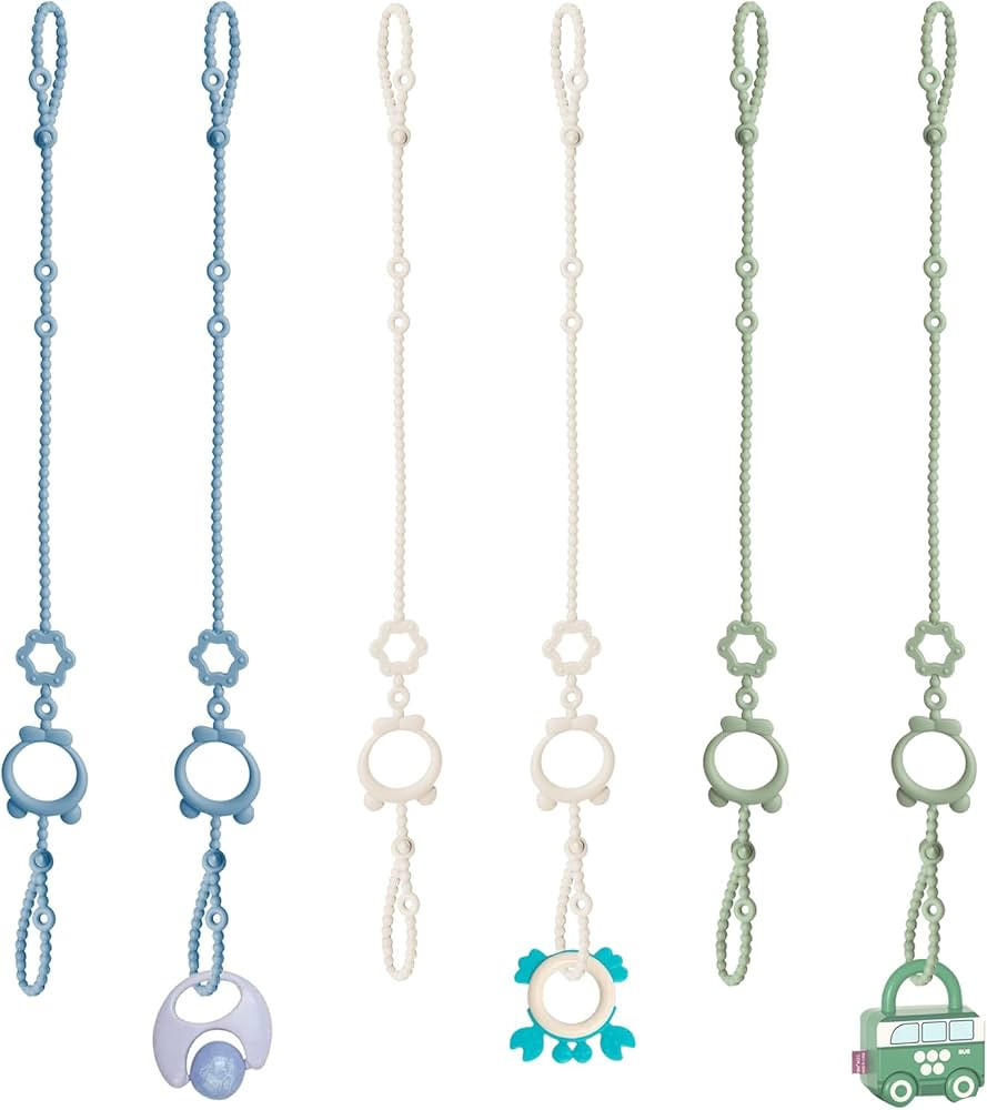 Toy Straps for Baby, 6pcs Adjustable Toy Holder for Stroller Accessories, Silicone Baby Tether Pa... | Amazon (US)