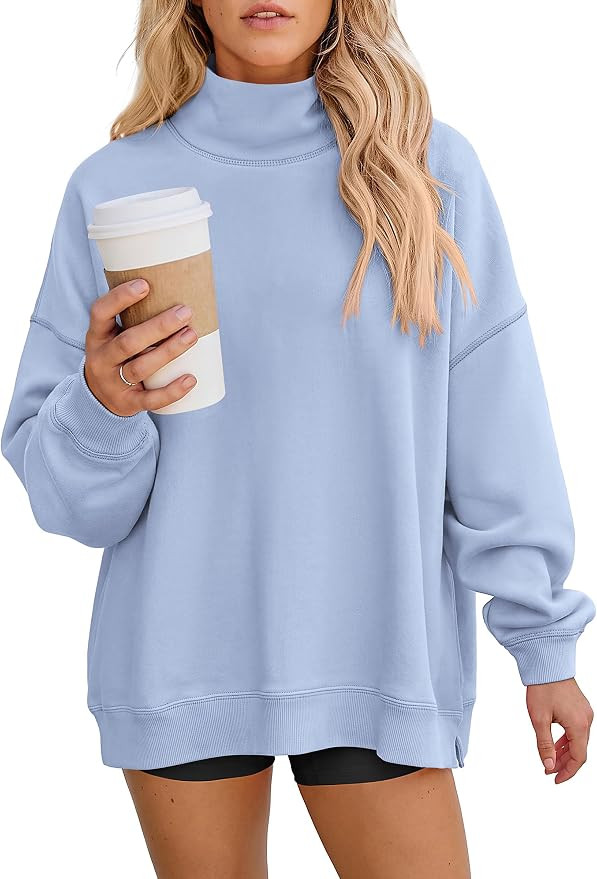 PRETTYGARDEN Womens Mock Neck Sweatshirt Oversized Pullover | Amazon (US)